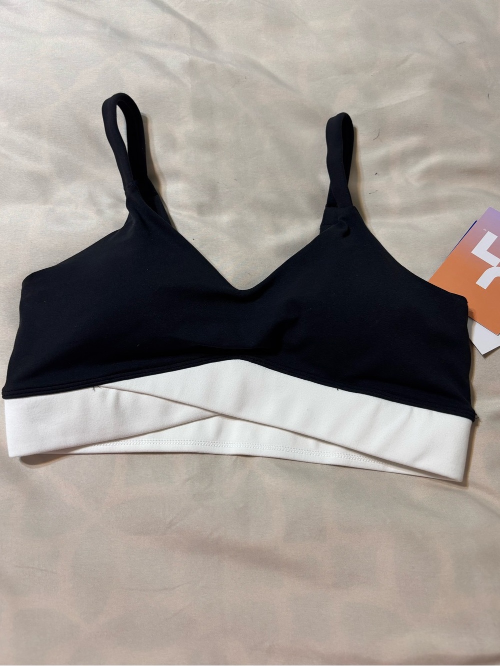 Joy Lab Black  & White Bralette - Soft Comfort Stretch Support Size XXS